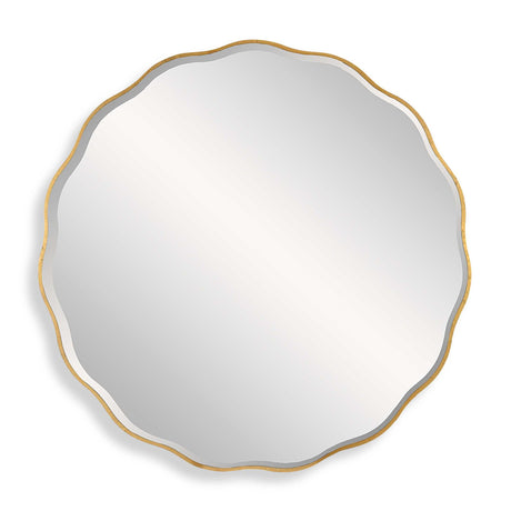 Modern European furniture - Gold Scalloped Round Mirror - www.oroa.com