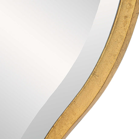 Modern European furniture - Gold Scalloped Round Mirror - www.oroa.com