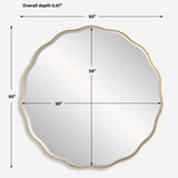 Modern European furniture - Gold Scalloped Round Mirror - www.oroa.com