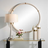 Modern European furniture - White Shagreen Leather Mirror - www.oroa.com
