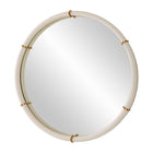 Modern European furniture - White Shagreen Leather Mirror - www.oroa.com