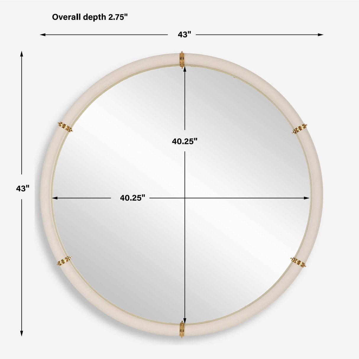 Modern European furniture - White Shagreen Leather Mirror - www.oroa.com