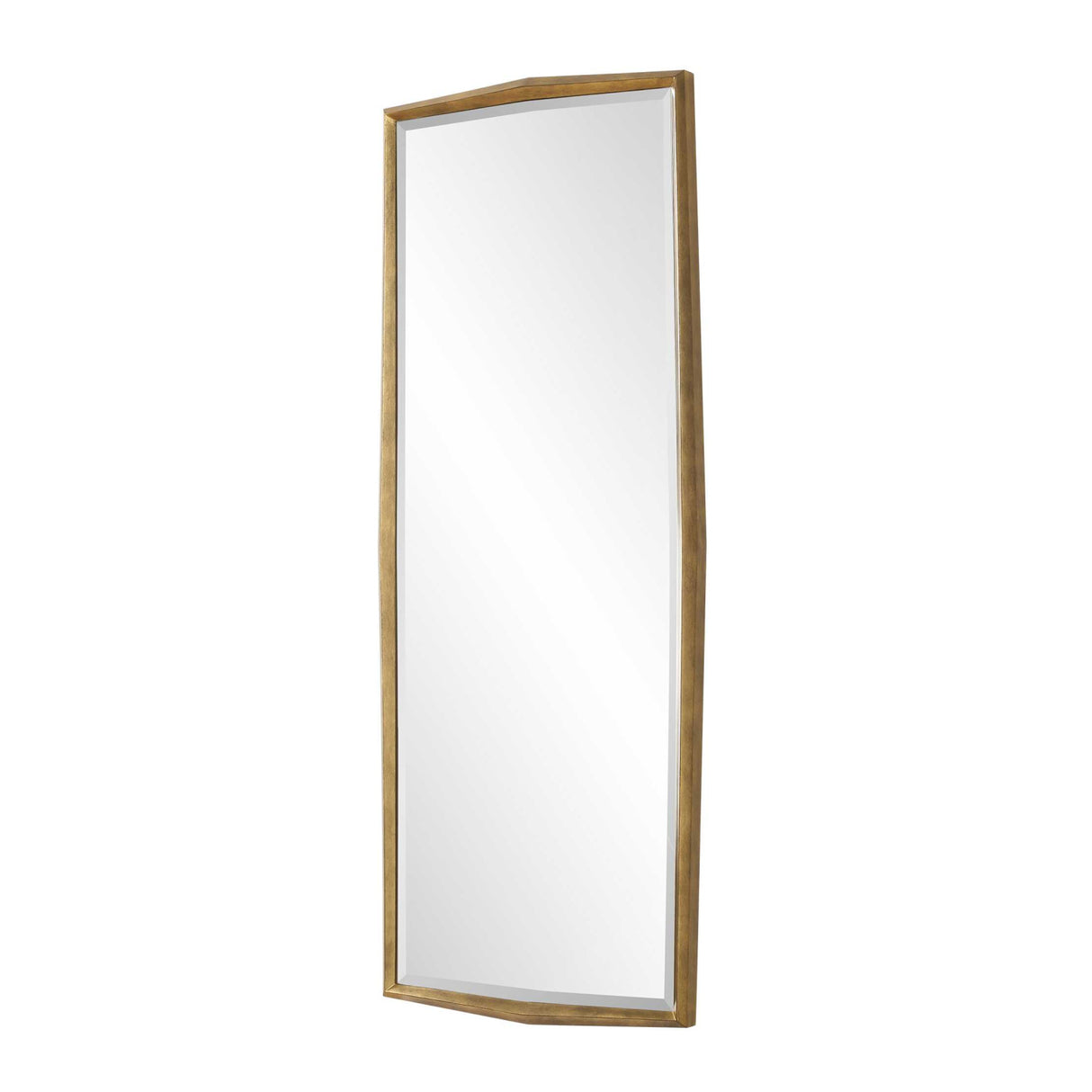 Modern European furniture - Gold Wooden Faceted Mirror - www.oroa.com