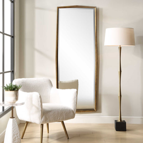 Modern European furniture - Gold Wooden Faceted Mirror - www.oroa.com