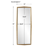 Modern European furniture - Gold Wooden Faceted Mirror - www.oroa.com