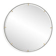 Modern European furniture - Black Iron Round Mirror - www.oroa.com