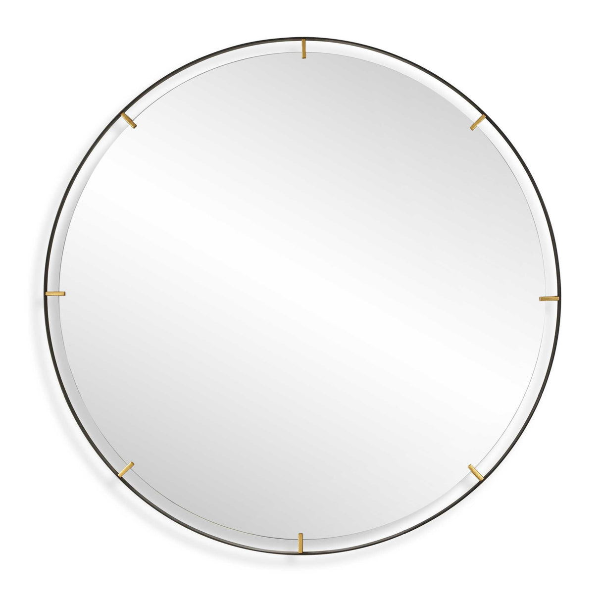 Modern European furniture - Black Iron Round Mirror - www.oroa.com