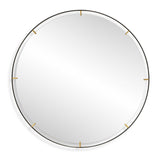 Modern European furniture - Black Iron Round Mirror - www.oroa.com