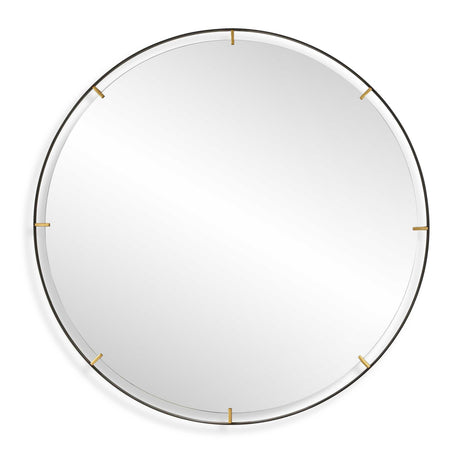 Modern European furniture - Black Iron Round Mirror - www.oroa.com