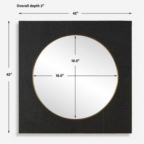 Modern European furniture - Black Textured Square Mirror - www.oroa.com