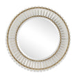 Modern European furniture - Textured Glass Round Mirror - www.oroa.com