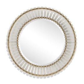 Modern European furniture - Textured Glass Round Mirror - www.oroa.com