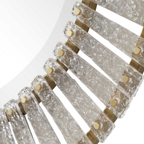 Modern European furniture - Textured Glass Round Mirror - www.oroa.com