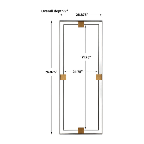Modern European furniture - Metal Free-Floating Framed Mirror - www.oroa.com