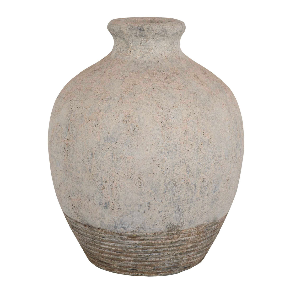 Modern European furniture - Rustic Concrete Ribbed Vase - www.oroa.com