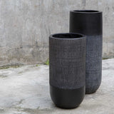 Modern European furniture - Black Terracotta Fabric Vases (2) - www.oroa.com