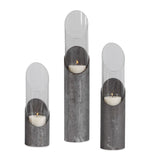 Iron & Glass Cylindrical Candleholders (3) | Uttermost Karter
