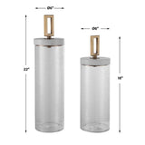 Seeded Glass Cylindrical Containers (2) | Uttermost Hayworth