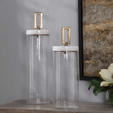 Seeded Glass Cylindrical Containers (2) | Uttermost Hayworth