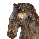 Aged Brown Horse Sculpture | Uttermost Caballo Dorado - www.oroa.com