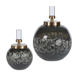 Iridescent Blue-Gray Glass Bottles (2) | Uttermost Cessair -  www.oroa.com