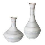 Modern European furniture - Striped Ceramic Indoor/Outdoor Vases (2) - www.oroa.com
