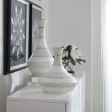 Modern European furniture - Striped Ceramic Indoor/Outdoor Vases (2) - www.oroa.com
