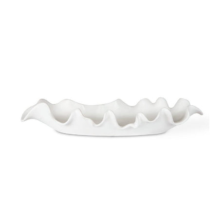 Ceramic Curve-Edged Indoor/Outdoor Bowl | Uttermost Ruffled Feathers