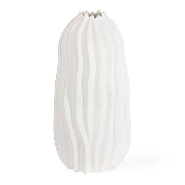 Modern European furniture - Wavy-Fluted Ceramic Indoor/Outdoor Vase - www.oroa.com