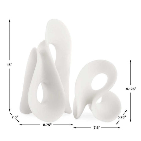 White Stone Indoor/Outdoor Sculptures (2) | Uttermost Silent Wave - www.oroa.com