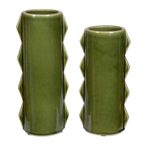 Modern European furniture - Green Ceramic Indoor/Outdoor Vases (2) - www.oroa.com