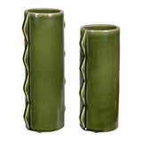 Modern European furniture - Green Ceramic Indoor/Outdoor Vases (2) - www.oroa.com