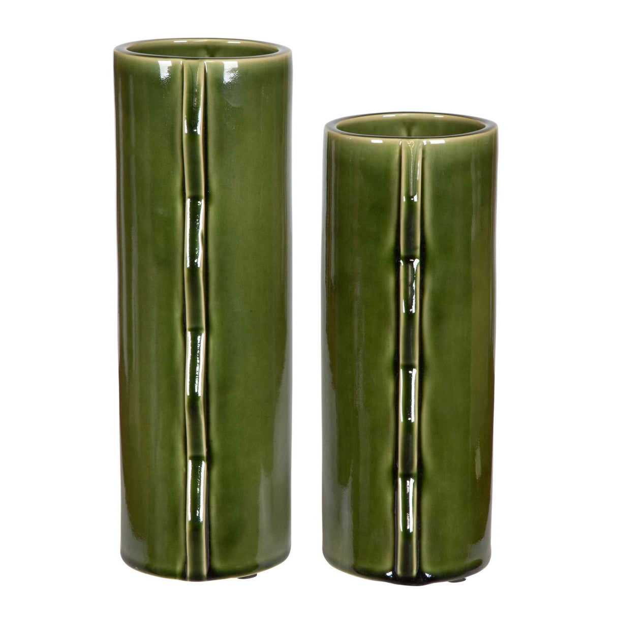 Modern European furniture - Green Ceramic Indoor/Outdoor Vases (2) - www.oroa.com