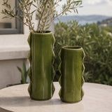 Modern European furniture - Green Ceramic Indoor/Outdoor Vases (2) - www.oroa.com