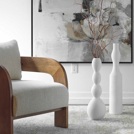 Modern European furniture - Indoor/Outdoor White Ceramic Vases (2) - www.oroa.com