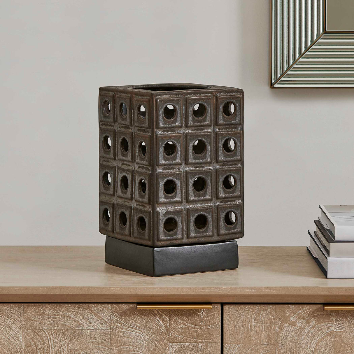 Modern European furniture - Earthenware Indoor/Outdoor Lantern Candleholder - www.oroa.com