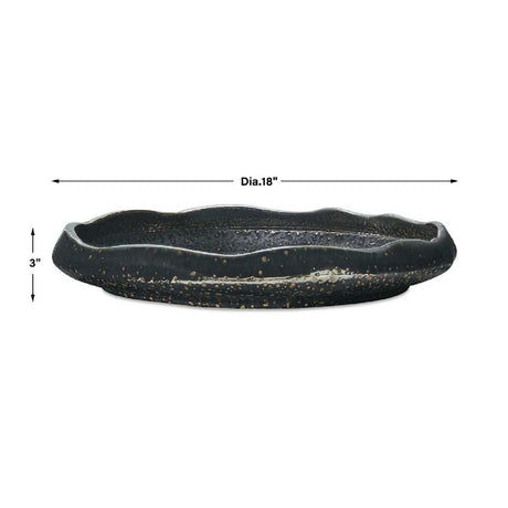 Pitted Earthenware Indoor/Outdoor Bowl | Uttermost Stardust Ripple