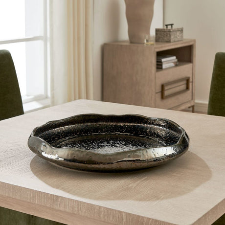 Pitted Earthenware Indoor/Outdoor Bowl | Uttermost Stardust Ripple