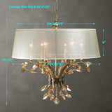 Gold Crystal Leaves 6-Light Chandelier | Uttermost Alenya