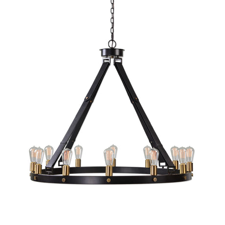 Round Bronze 12-Light Chandelier | Uttermost Marlow