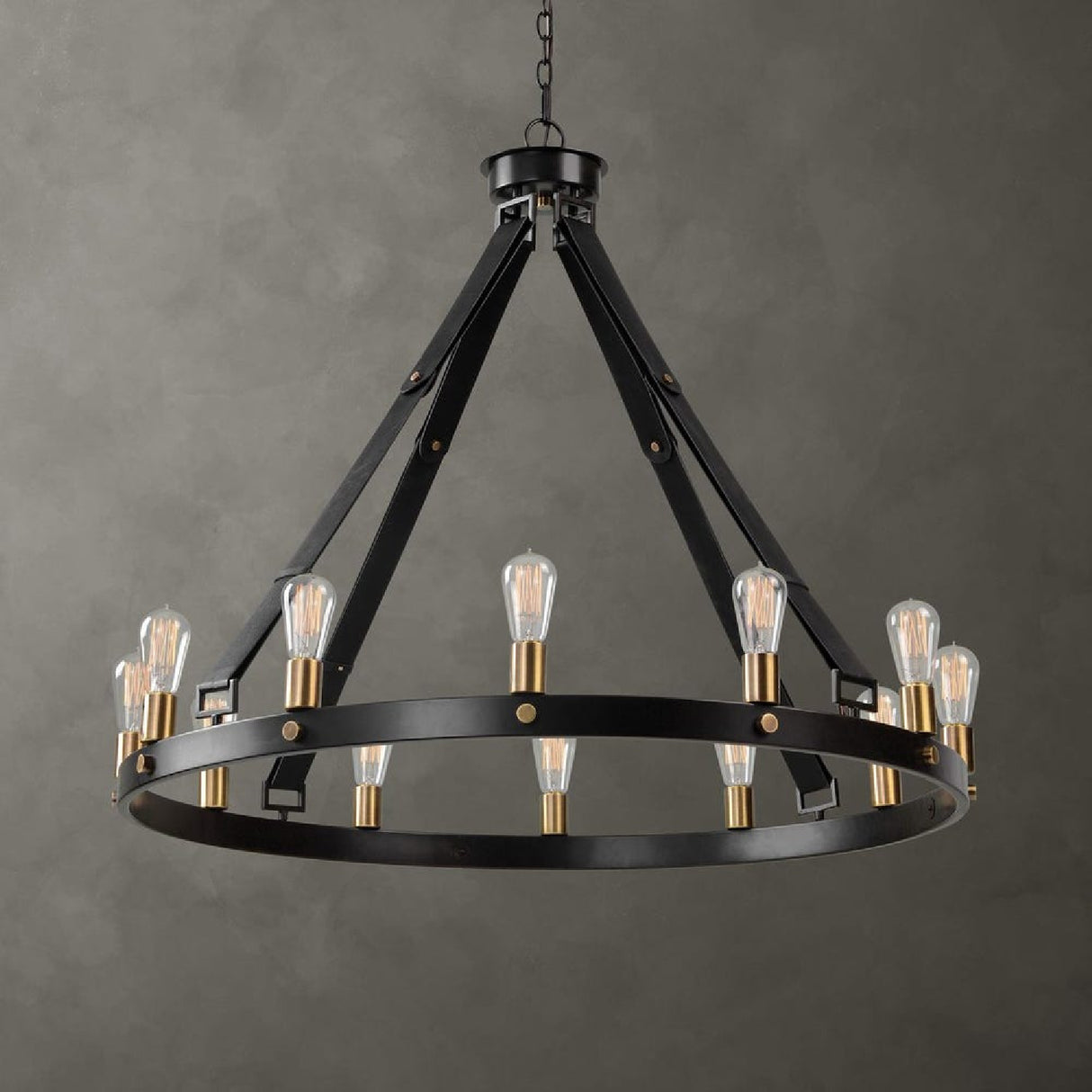Round Bronze 12-Light Chandelier | Uttermost Marlow