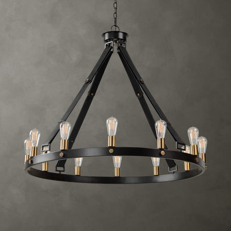 Round Bronze 12-Light Chandelier | Uttermost Marlow