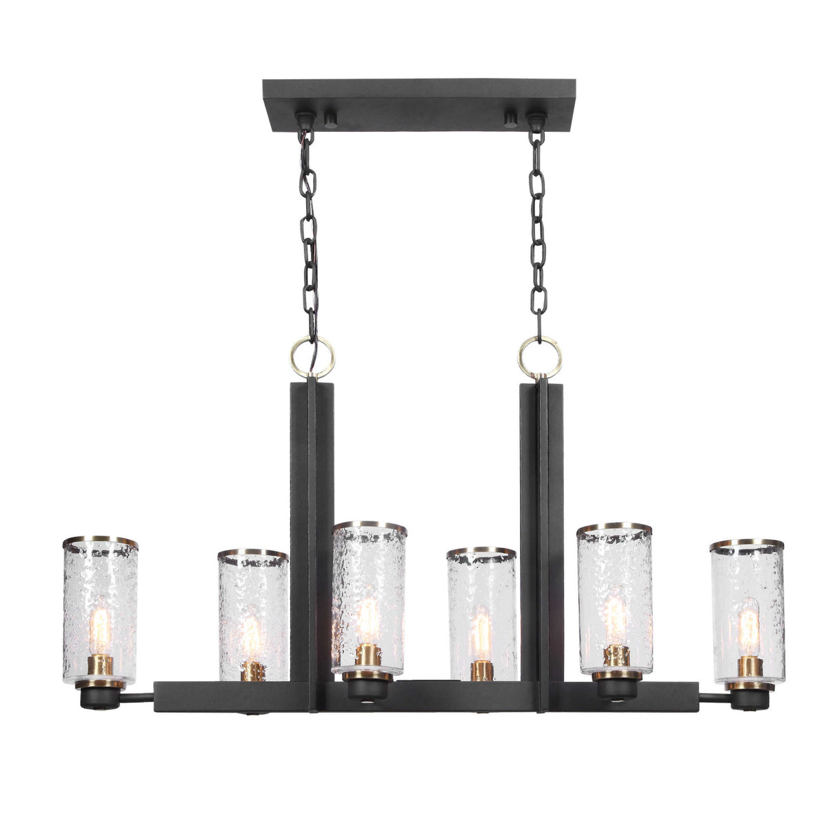 Black Framed 6-Light Island Lamp | Uttermost Jarsdel