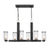 Black Framed 6-Light Island Lamp | Uttermost Jarsdel