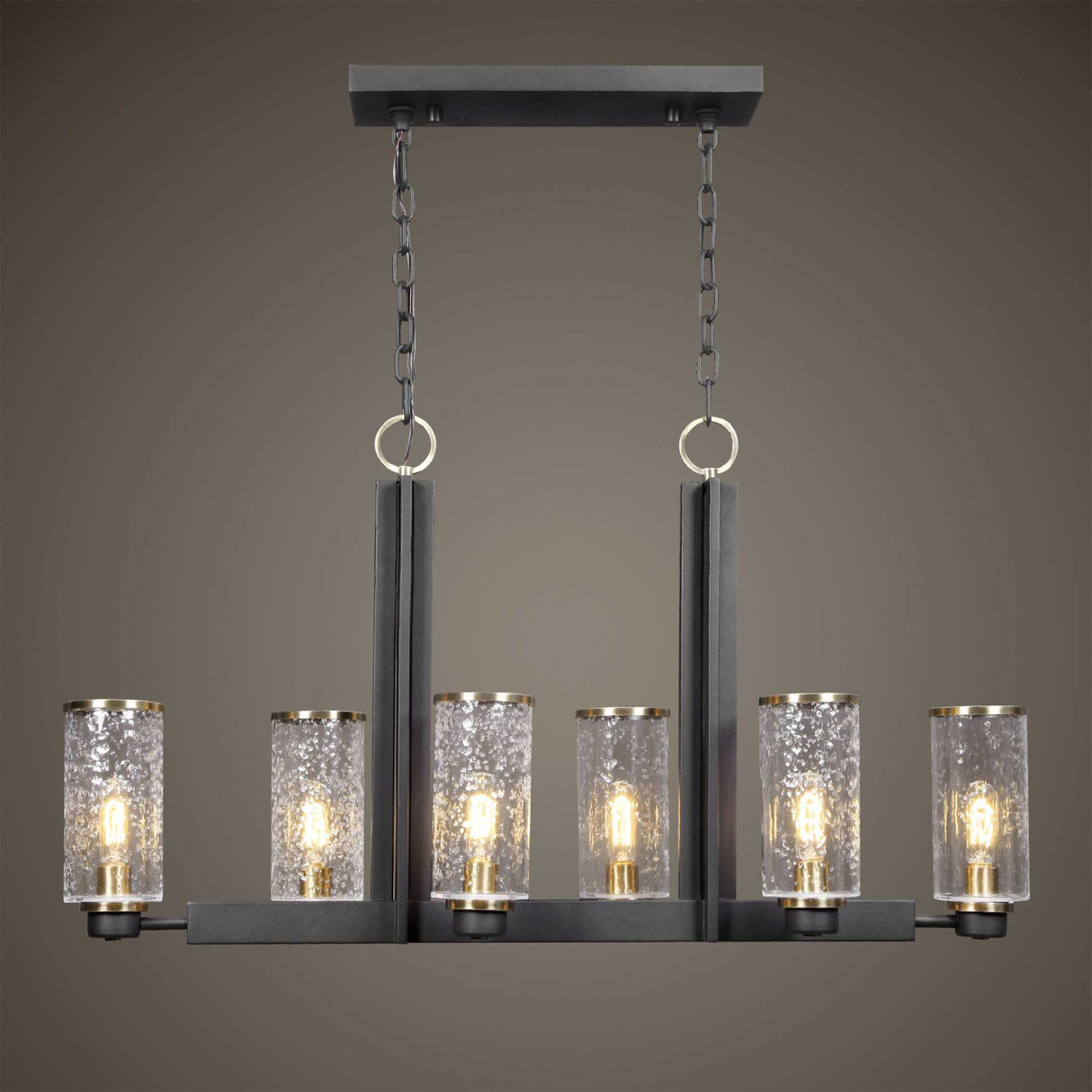 Black Framed 6-Light Island Lamp | Uttermost Jarsdel