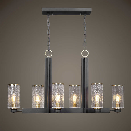 Black Framed 6-Light Island Lamp | Uttermost Jarsdel