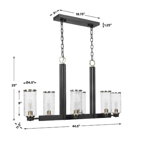 Black Framed 6-Light Island Lamp | Uttermost Jarsdel