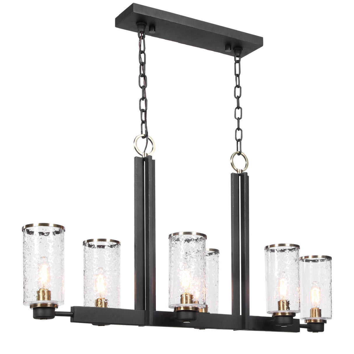Black Framed 6-Light Island Lamp | Uttermost Jarsdel