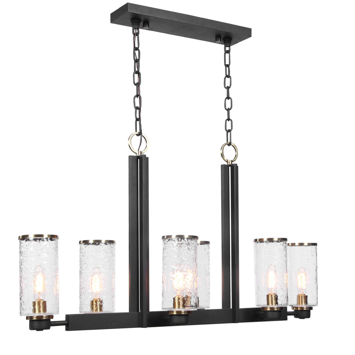 Black Framed 6-Light Island Lamp | Uttermost Jarsdel