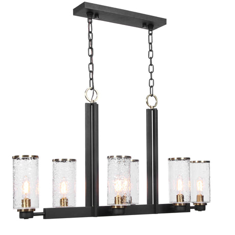 Black Framed 6-Light Island Lamp | Uttermost Jarsdel